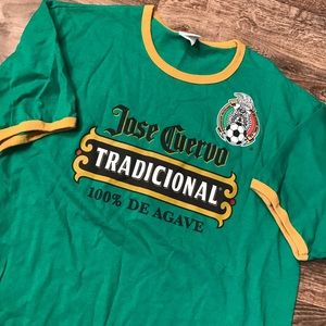 Vintage 90s José Cuervo Mexico Soccer Ringer Shirt